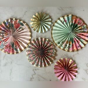 Set of 5 Rifle Paper Co Party Fans Garden Party | Rifle Paper Garden Party Set